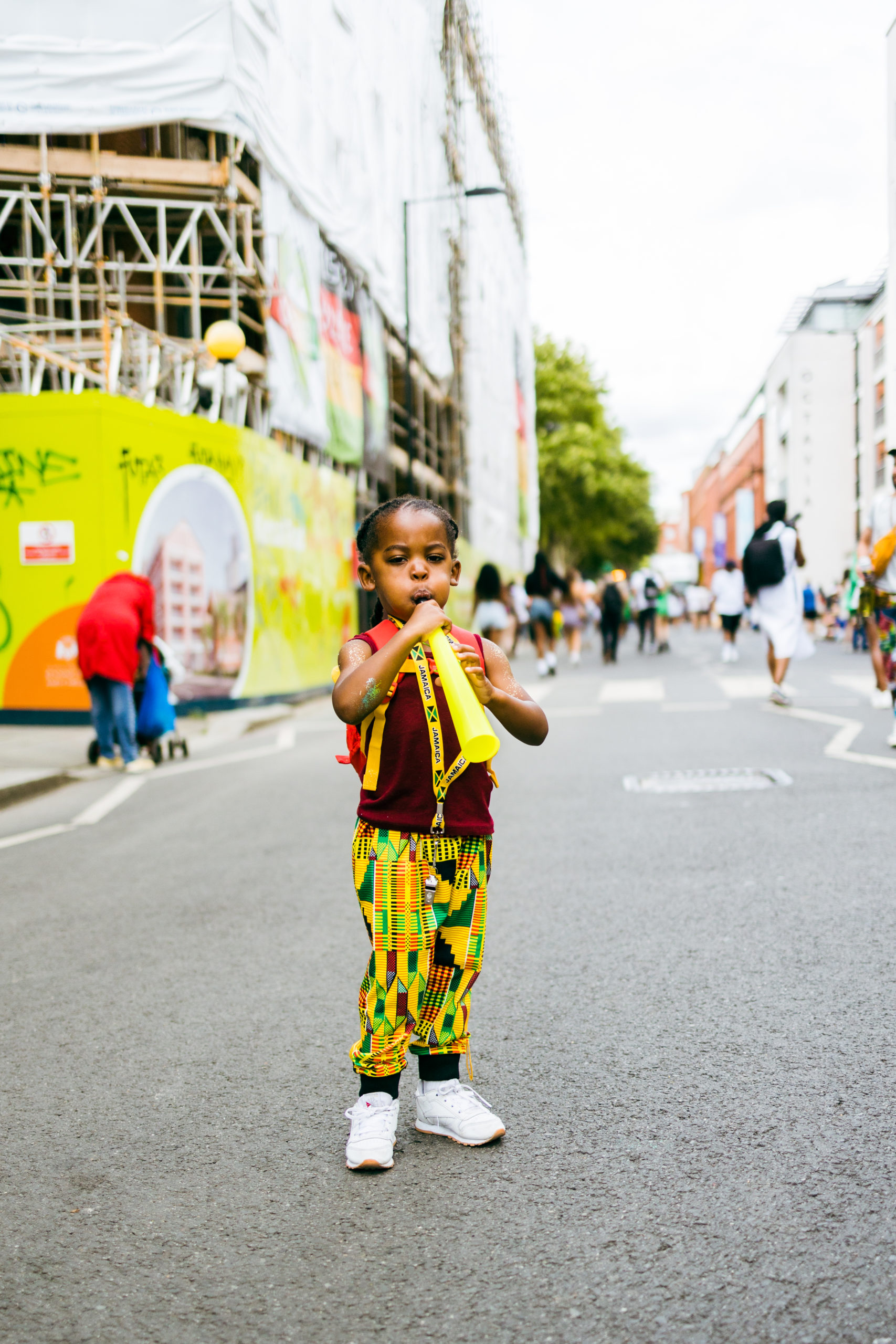 Documents people on the streets during Notting Hill Carnival